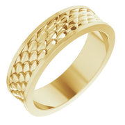 14K Yellow 6 mm Scale Patterned Band Size 9