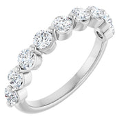 14k White 9/10 Ctw Lab-grown Diamond Anniversary Band