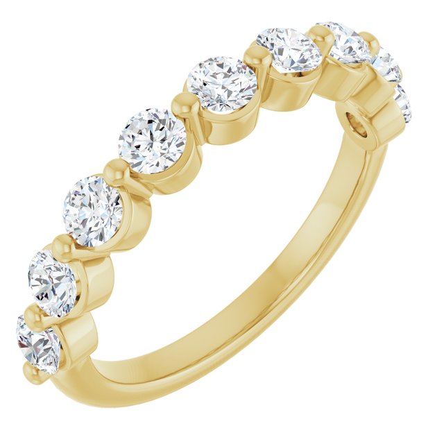 14k Yellow 9/10 Ctw Natural Diamond Anniversary Band
