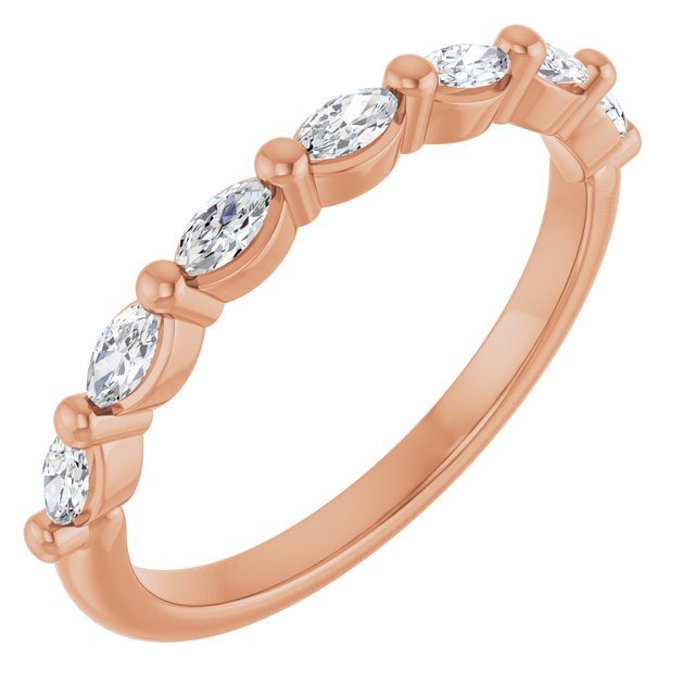 14k Rose 1/3 Ctw Natural Diamond Anniversary Band