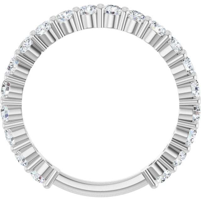 14K White 1 1/5 CTW Natural Diamond Anniversary Band