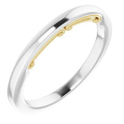 14K White/Yellow Sculptural-Inspired Matching Band