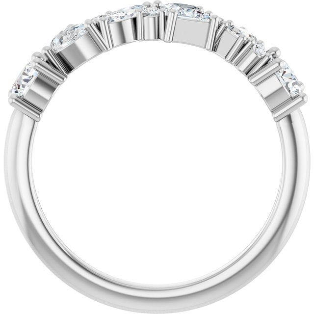 14k White 7/8 Ctw Lab-grown Diamond Anniversary Band