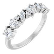 14k White 7/8 Ctw Lab-grown Diamond Anniversary Band