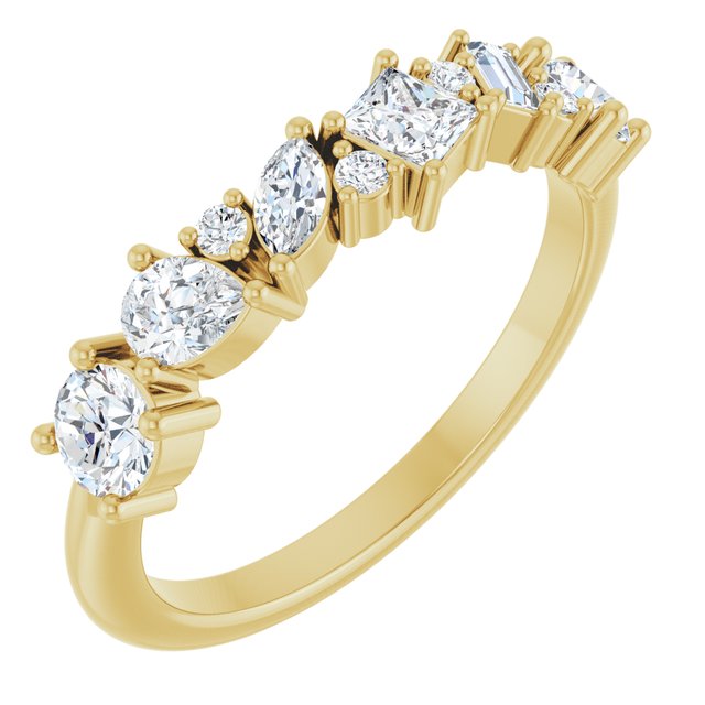 14K Yellow 7/8 CTW Natural Diamond Anniversary Band