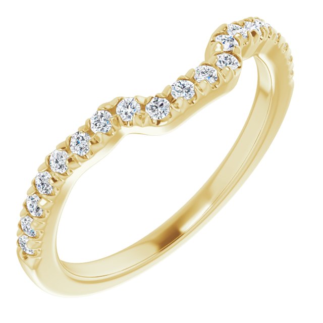 14K Yellow 1/6 CTW Diamond Matching Band for 8x6 mm Emerald Ring