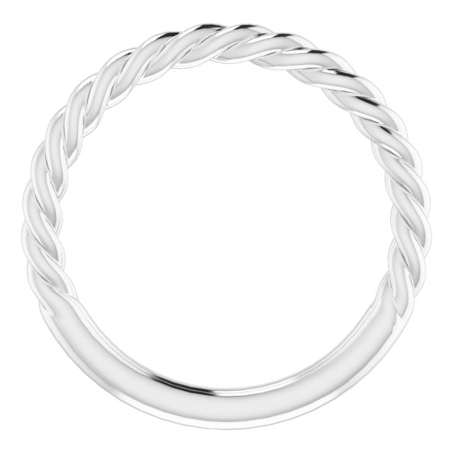 14k White 1.7 Mm Rope Band Size 4