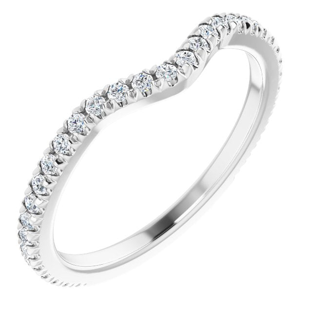 14K White 1/3 CTW Natural Diamond French-Set Matching Band
