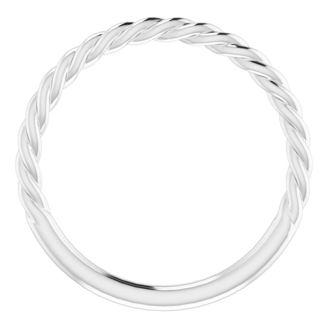 14k White 1.7 Mm Rope Band Size 8