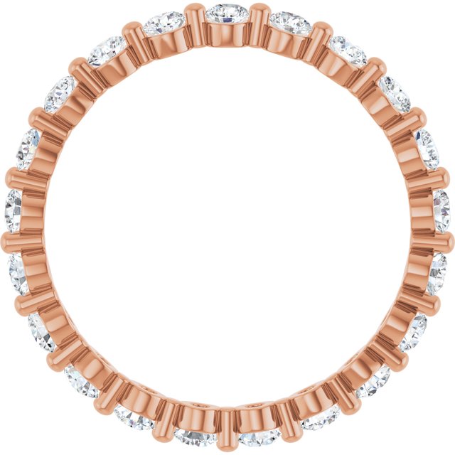 14k Rose 1 Ctw Natural Diamond Eternity Band