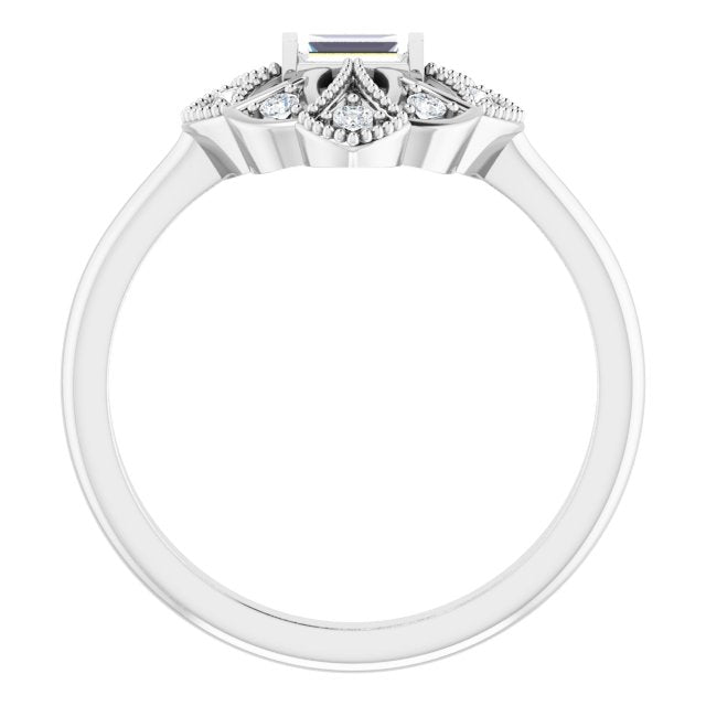 14K White 1/5 CTW Natural Diamond Vintage-Inspired Ring
