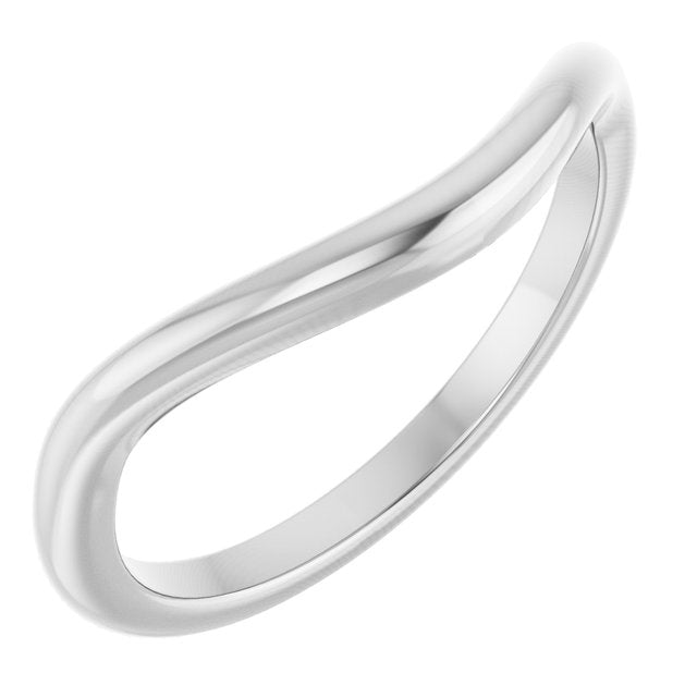 14K White Contour Band