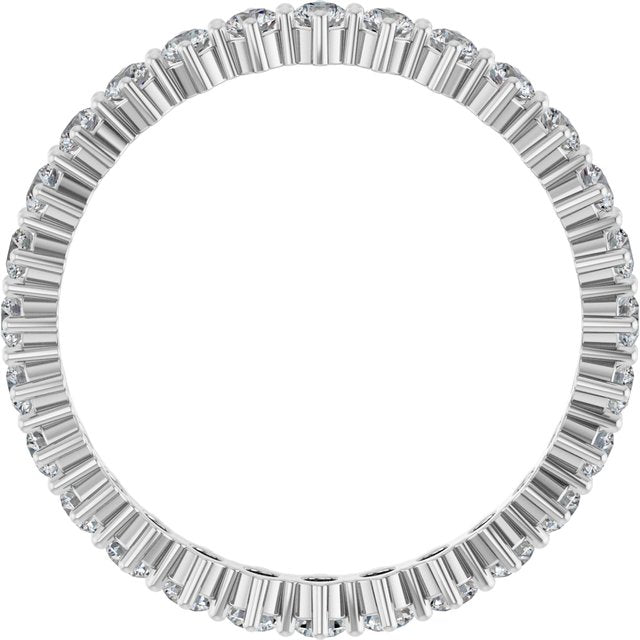 14K White 7/8 CTW Natural Diamond Eternity Band Size 7
