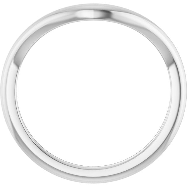 14K White Contour Band