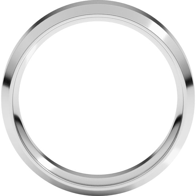 14k X1 White 6 Mm Beveled-edge Comfort-fit Band Size 7.5