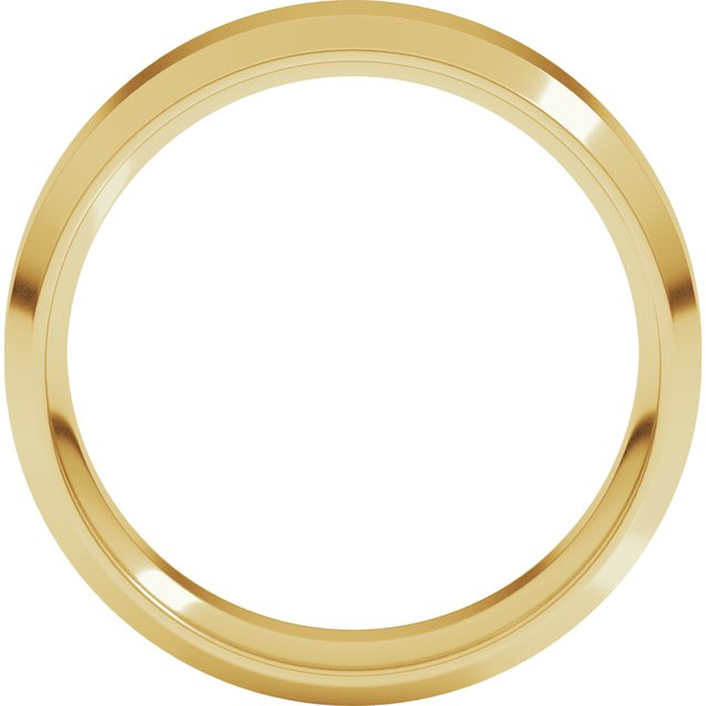 14K Yellow 6 mm Beveled-Edge Comfort-Fit Band Size 10