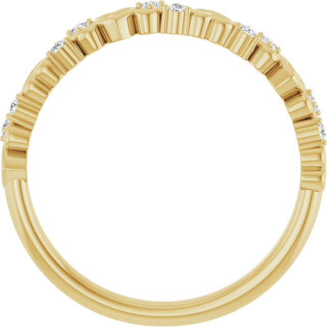 14K Yellow 1/8 CTW Natural Diamond Heart Anniversary Band