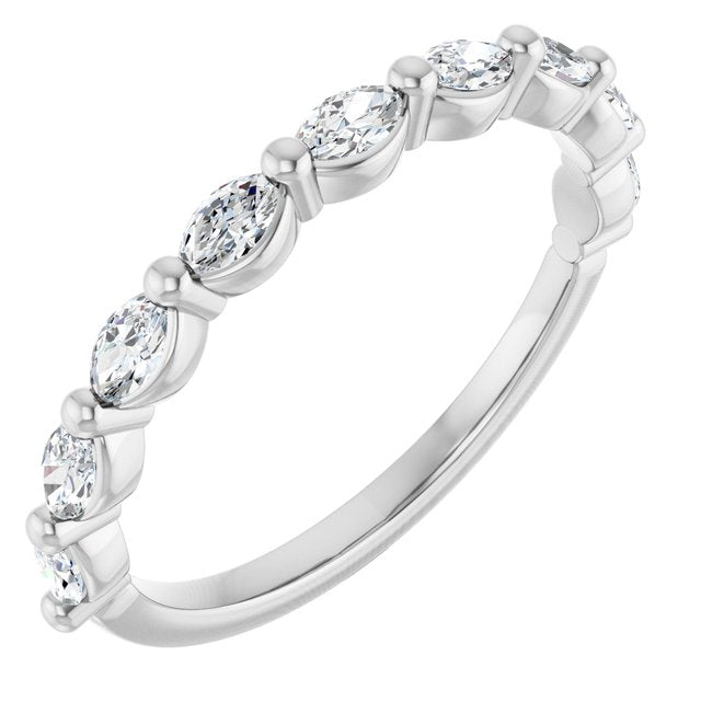 14k White 1/2 Ctw Natural Diamond Anniversary Band