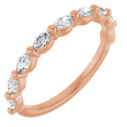 14k Rose 1/2 Ctw Natural Diamond Anniversary Band