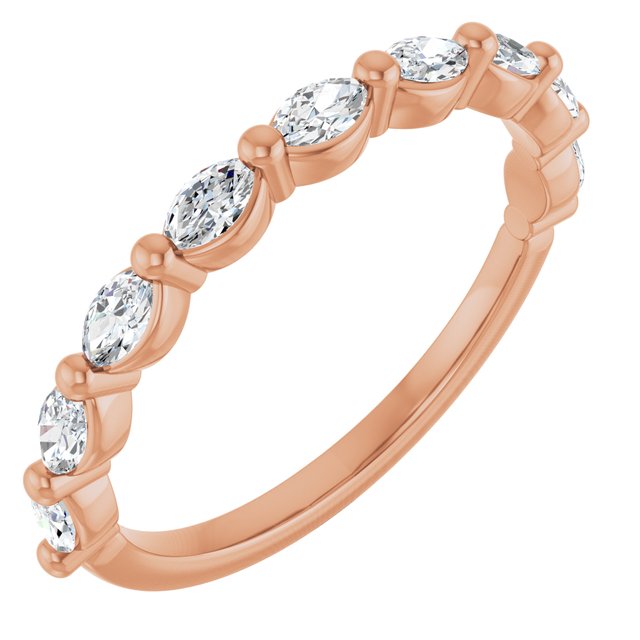 14k Rose 1/2 Ctw Natural Diamond Anniversary Band