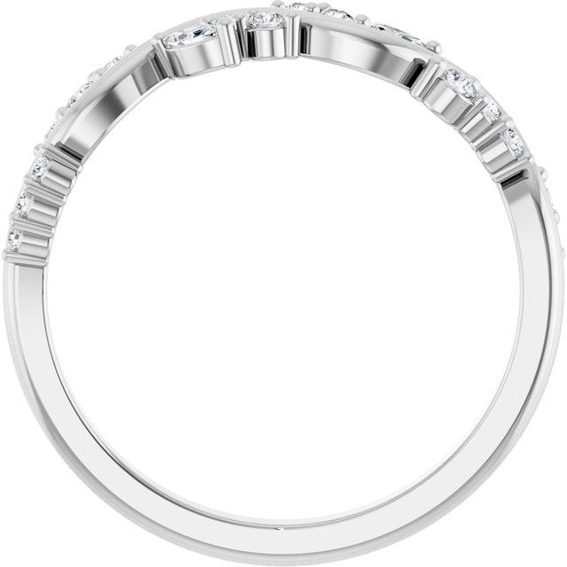 14k White 1/5 Ctw Natural Diamond Anniversary Band