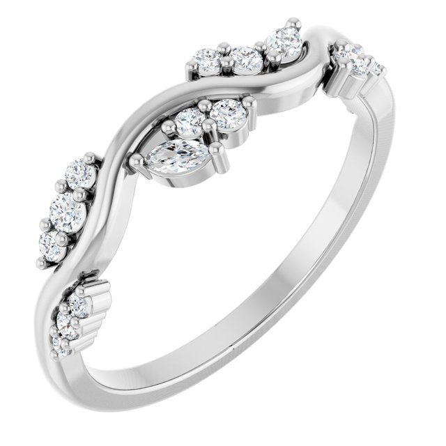 14k White 1/5 Ctw Natural Diamond Anniversary Band