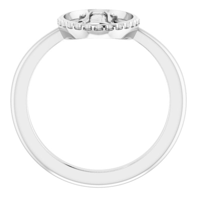 14K White Miraculous Medal Ring