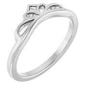 14K White Stackable Crown Ring