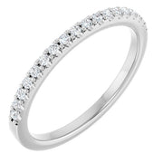 14k White 1/6 Ctw Natural Diamond Band For 6x6 Mm Cushion Ring