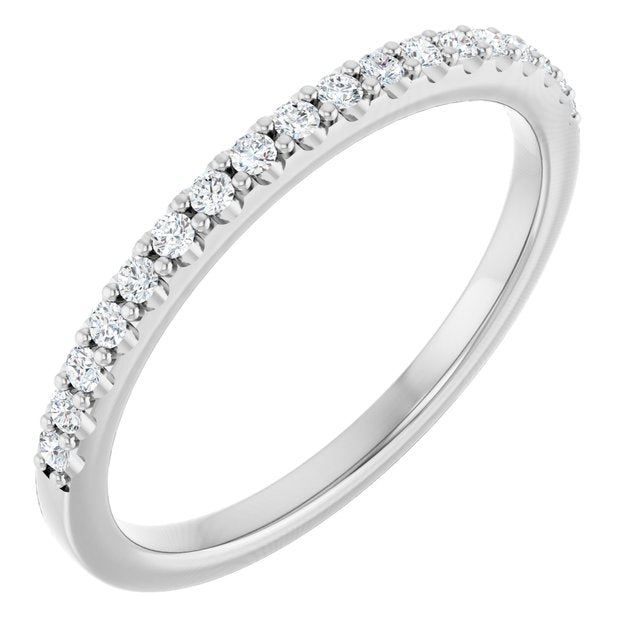 14k White 1/6 Ctw Natural Diamond Band For 6x6 Mm Cushion Ring