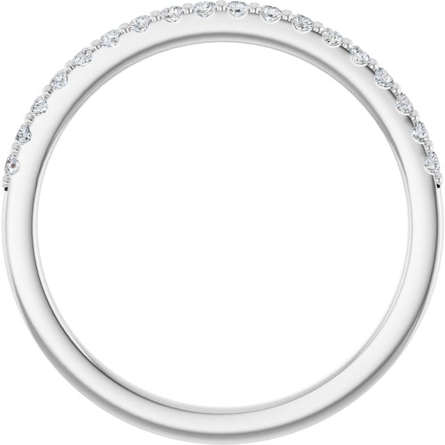 14k White 1/6 Ctw Natural Diamond Band For 6x6 Mm Cushion Ring