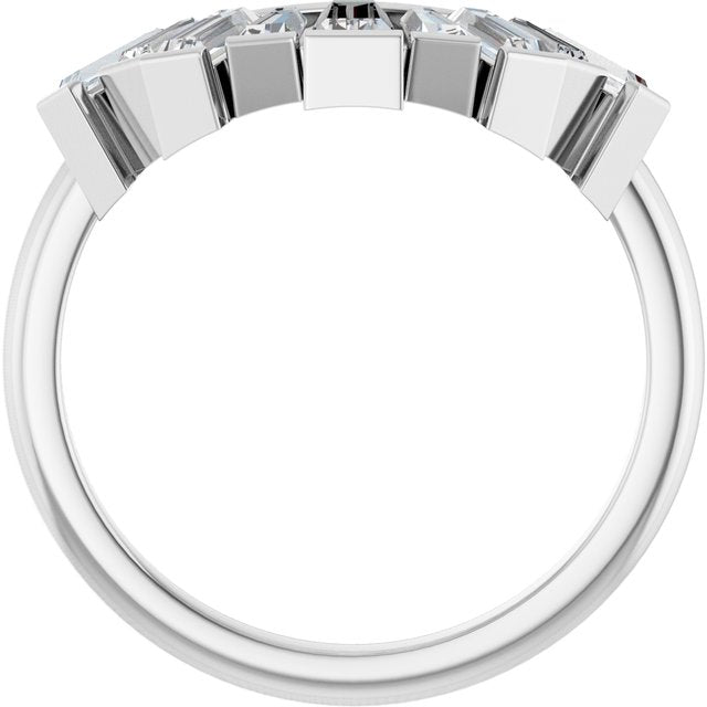 14K White 3/4 CTW Lab-Grown Diamond Contour Band