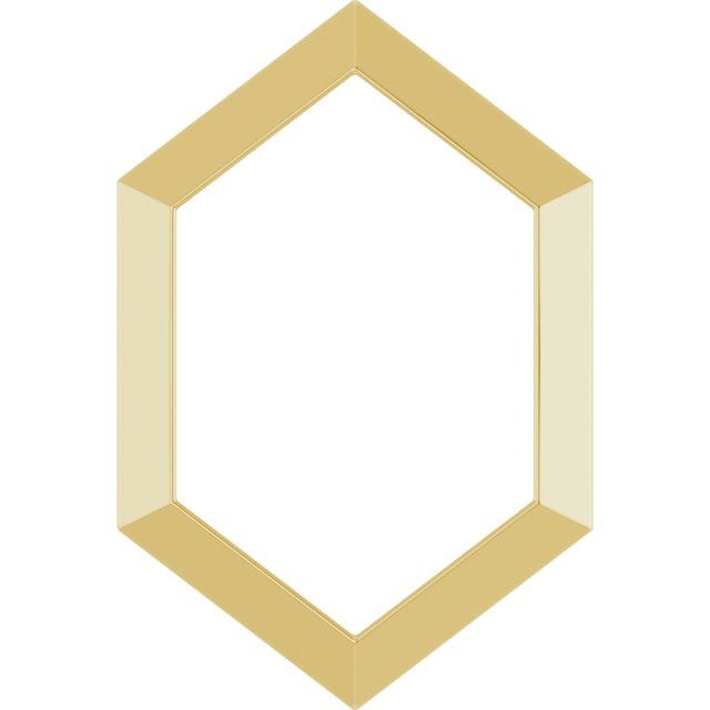 14K Yellow 21.68x14.55 mm Geometric Pendant