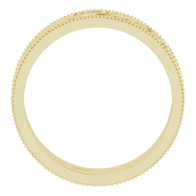 14k Yellow 6 Mm Sculptural Milgrain Band Size 10