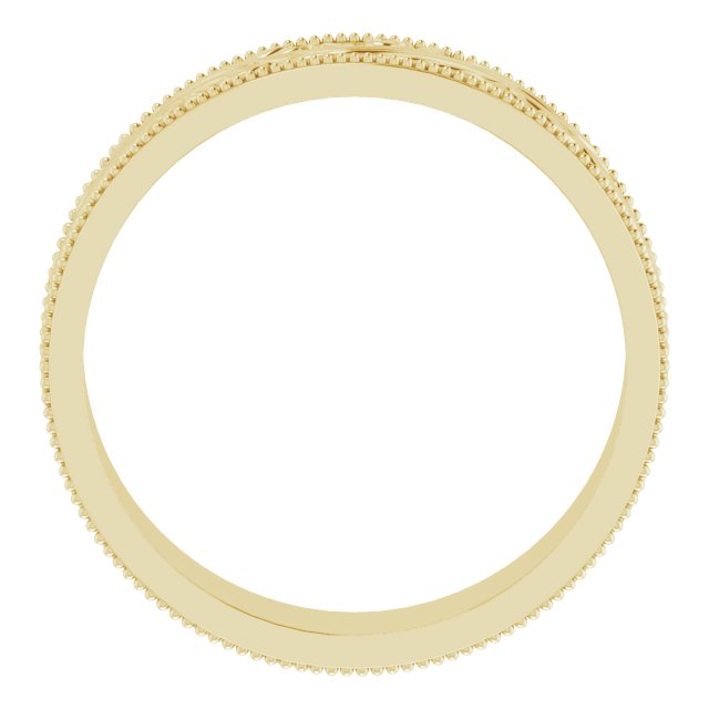 14K Yellow 6 mm Sculptural Milgrain Band Size 11.5