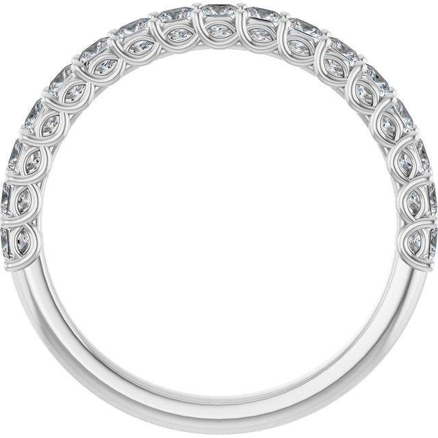 14k White 7/8 Ctw Natural Diamond Anniversary Band