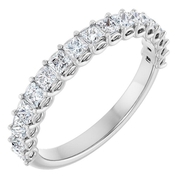 14k White 7/8 Ctw Natural Diamond Anniversary Band
