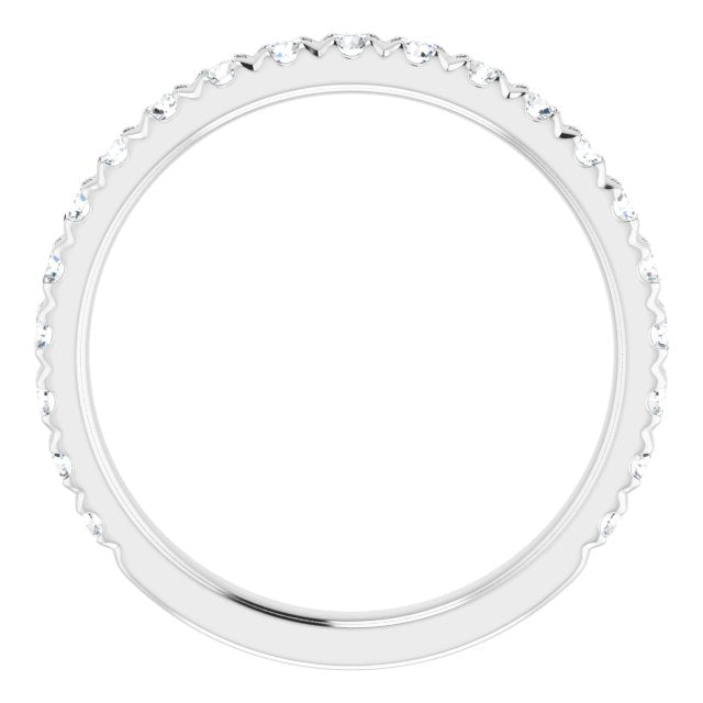 14K White 1/2 CTW Natural Diamond French-Set Matching Band