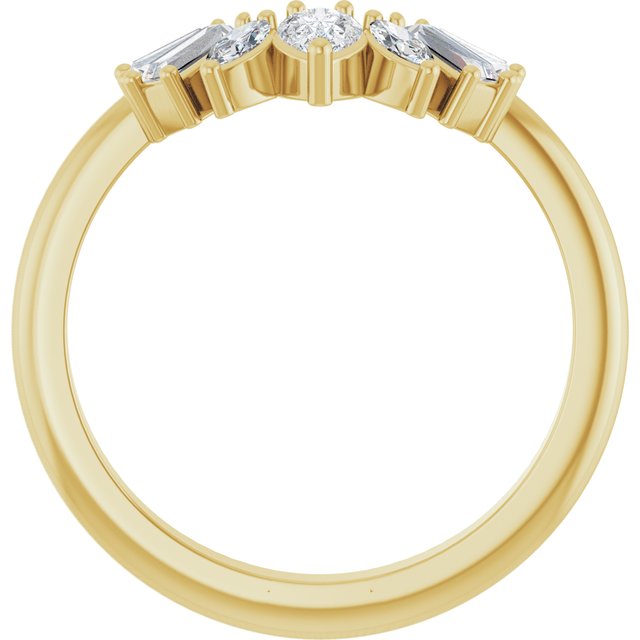 14k Yellow 1/2 Ctw Lab-grown Diamond Contour Band