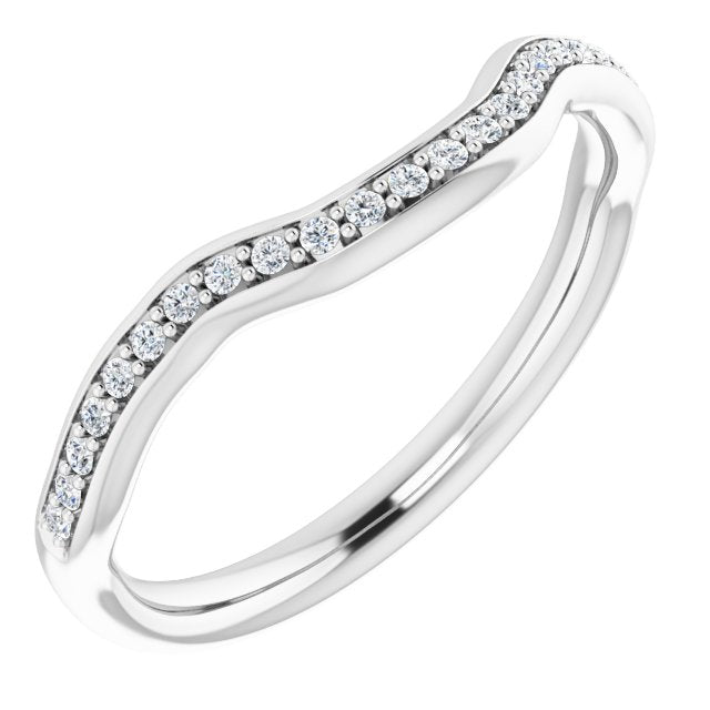 14k White 1/10 Ctw Diamond Band For 5.5 Mm Round Ring