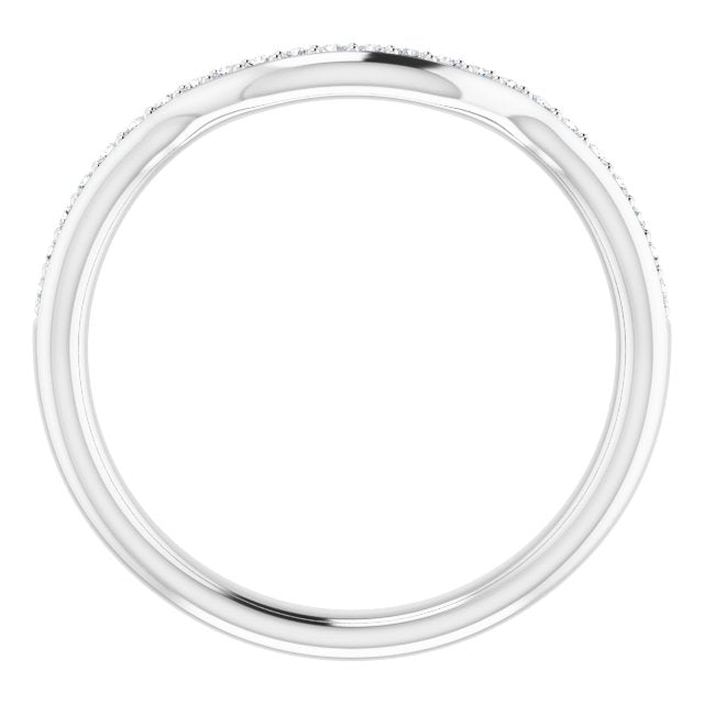 14k White 1/10 Ctw Diamond Band For 5.5 Mm Round Ring