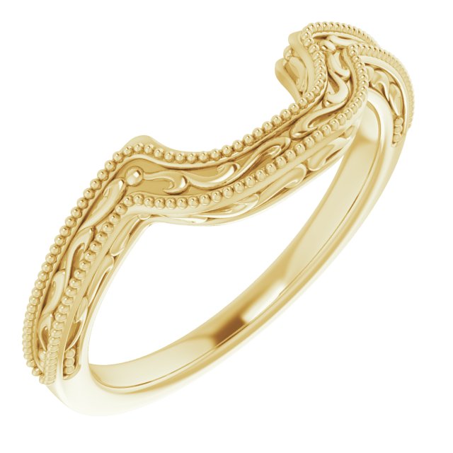 14k Yellow Band For 8x6 Mm Emerald Ring