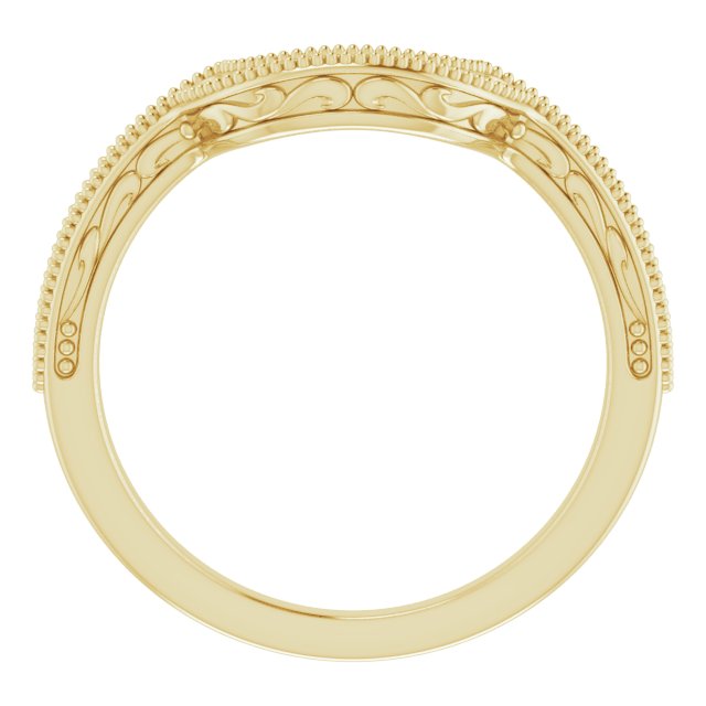 14k Yellow Band For 8x6 Mm Emerald Ring