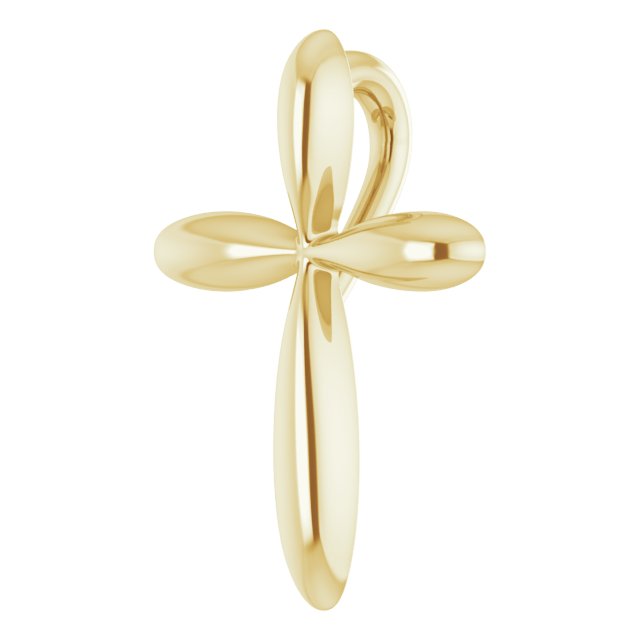 14k Yellow 14.65x11.2 Mm Cross Pendant