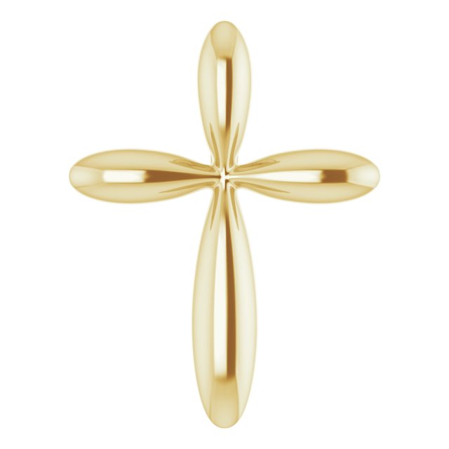 14k Yellow 14.65x11.2 Mm Cross Pendant