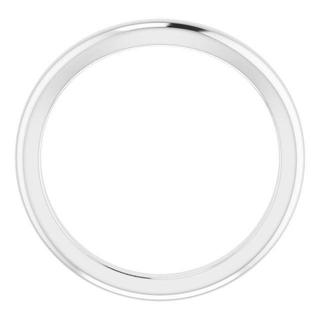 14K X1 White Band for 9 x 7 mm Emerald Ring