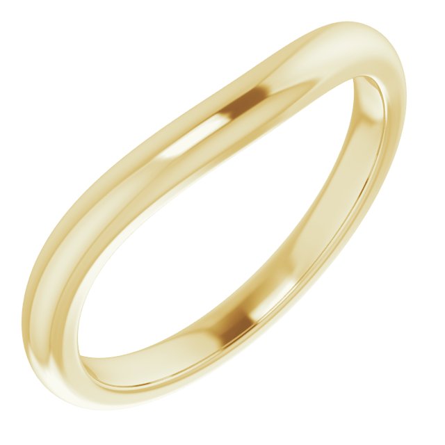 14k Yellow Band For 7 X 5 Mm Oval Ring