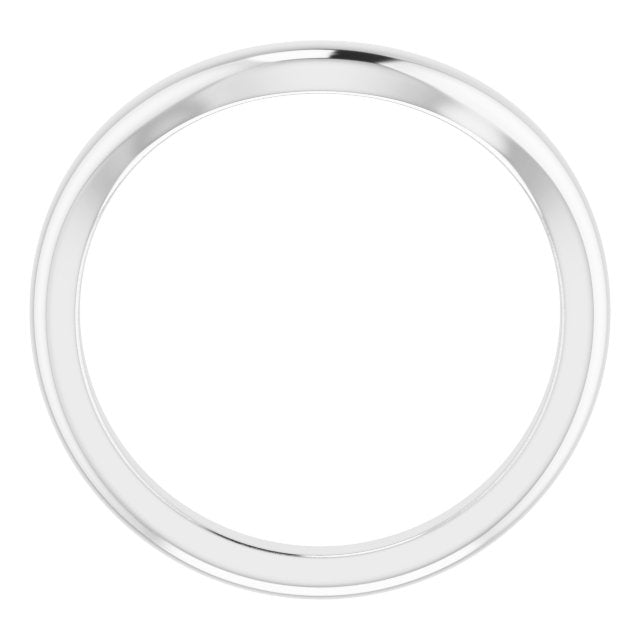 14K White Band for 10 x 7 mm Pear Ring