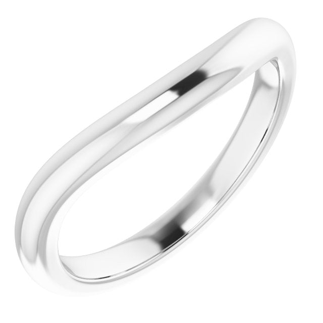 14K X1 White Band for 9 x 7 mm Emerald Ring