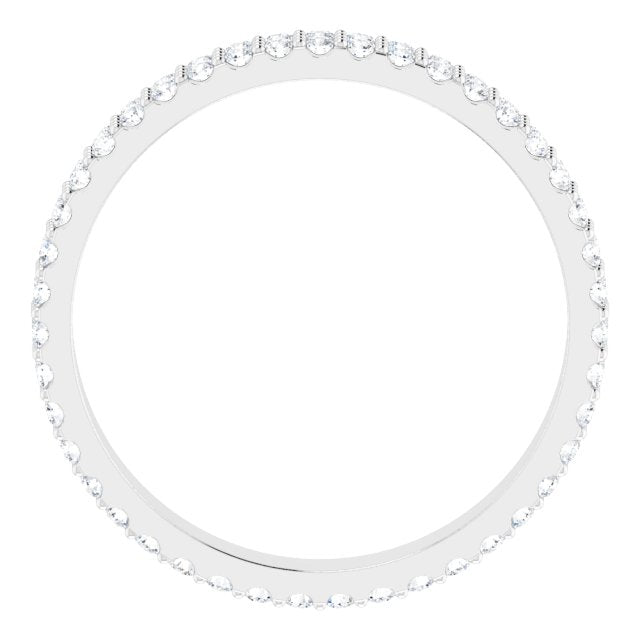 14K White 3/4 CTW Natural Diamond Eternity Band Size 6